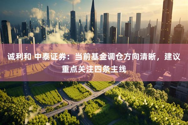 诚利和 中泰证券：当前基金调仓方向清晰，建议重点关注四条主线