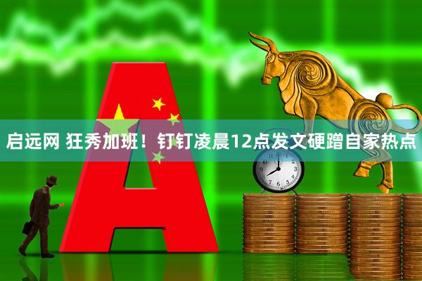 启远网 狂秀加班！钉钉凌晨12点发文硬蹭自家热点